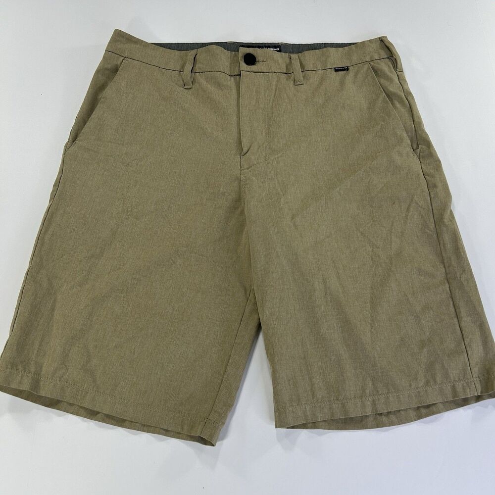 Hurley Shorts Mens 31 Khaki Tan Flat Front Casual Skate Surf Cotton Chino